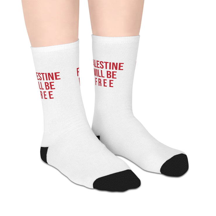 From the River to the Sea, Palestine Will Be Free Socks (White)