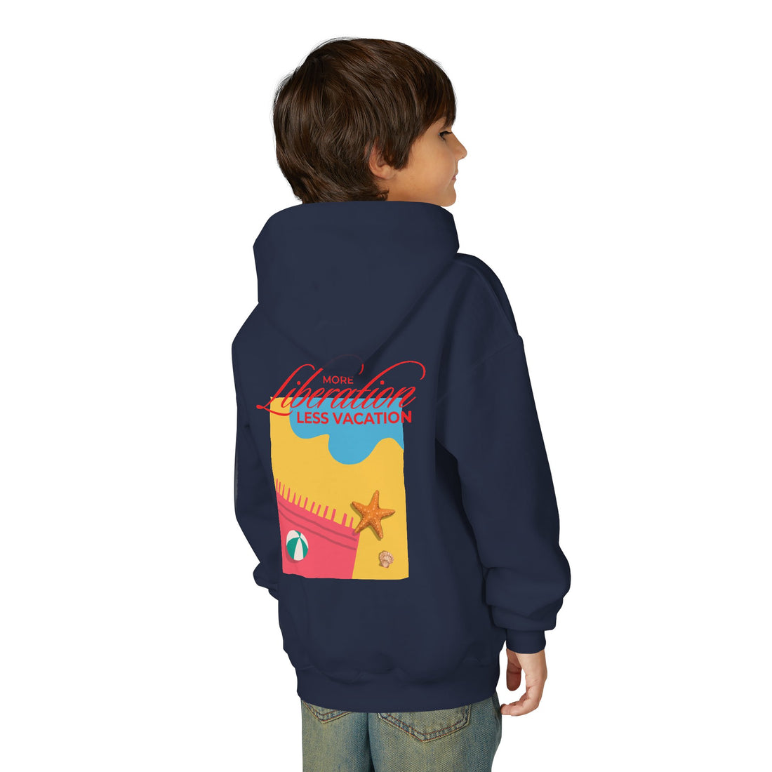 More Liberation, Less Vacation — Youth Hoodie