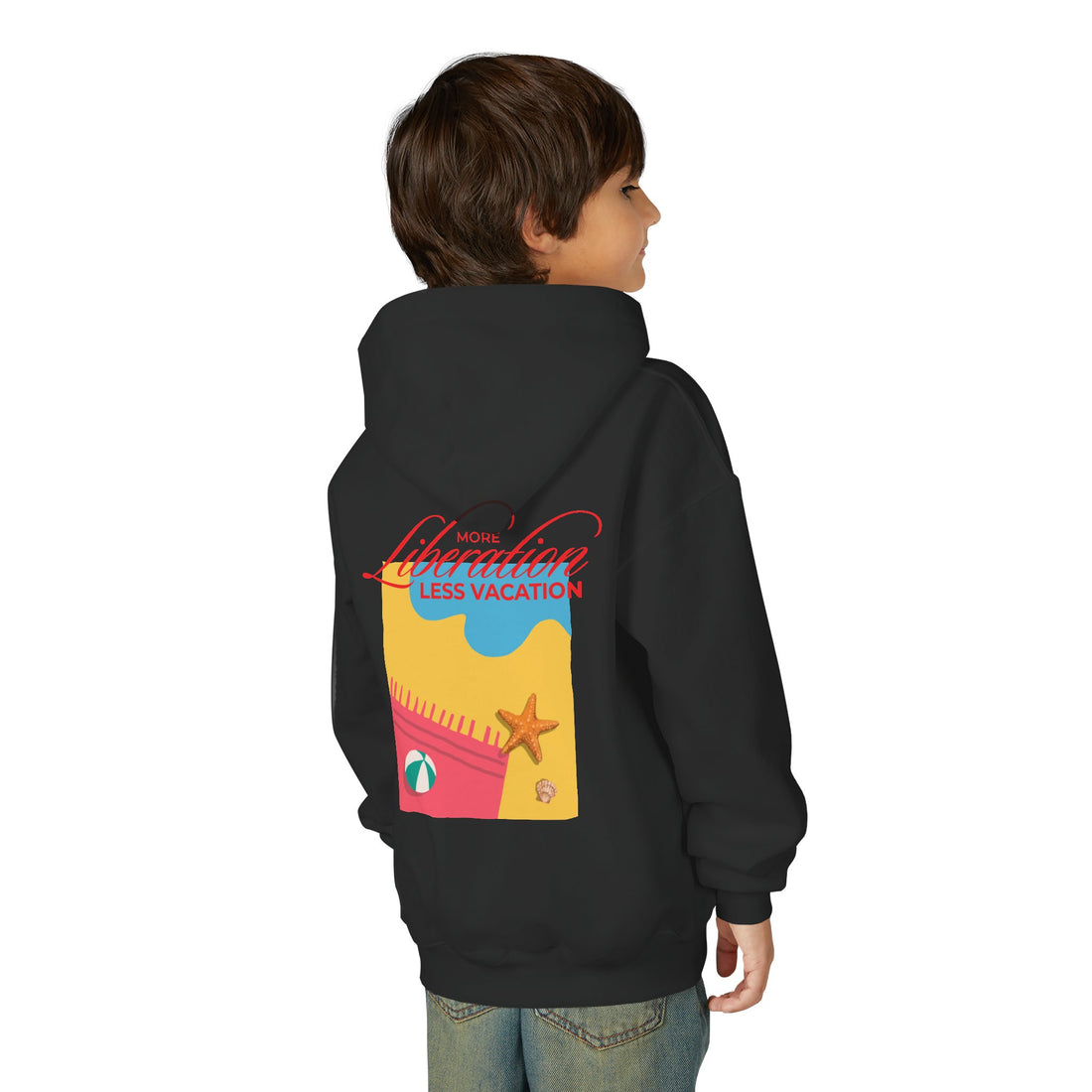 More Liberation, Less Vacation — Youth Hoodie