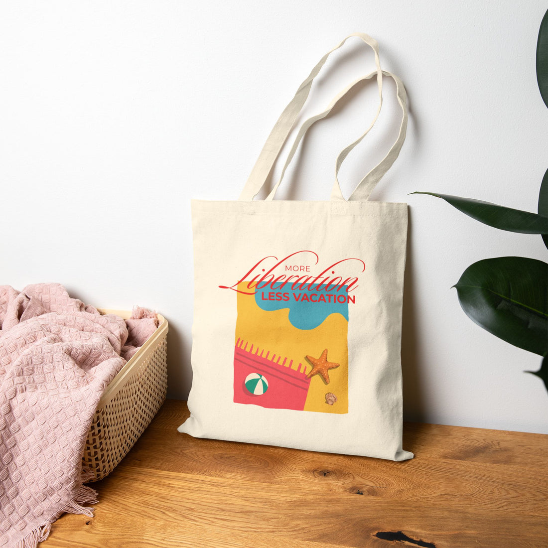 More Liberation, Less Vacation — Canvas Tote Bag
