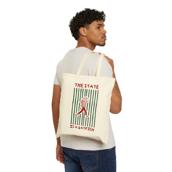 The State Is A Catfish —  Canvas Tote Bag