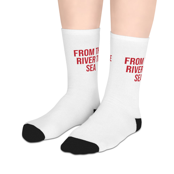 From the River to the Sea, Palestine Will Be Free Socks (White)