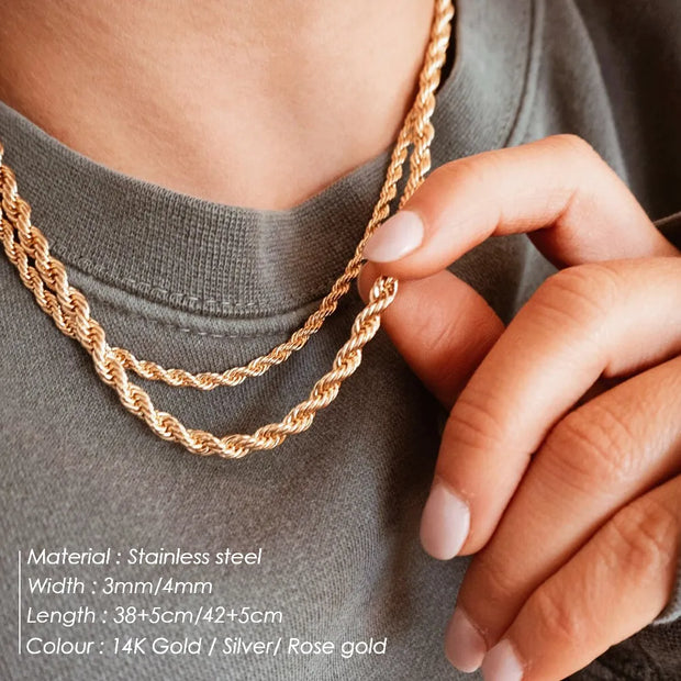 Minimalist Twisted Chain Necklaces - Self Sovereignty