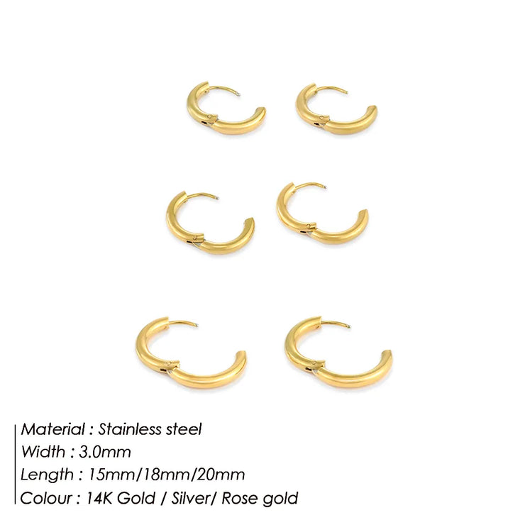Minimalist Stainless Steel Round Earrings